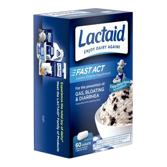 Lactaid Fast Act (60 Pastillas Para Intolerancia A Lactosa)