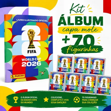Álbum Oficial Copa Do Mundo 2026 Brochura + 70 Figurinhas