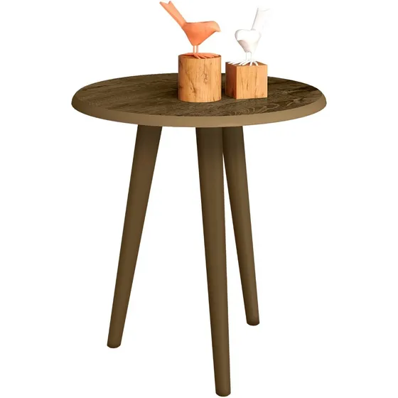 Mesa De Living Lateral Ratona Redonda Diseño Moderno