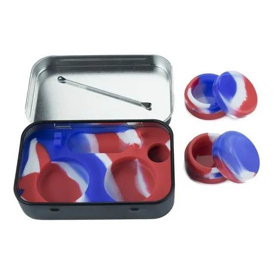 Kit Dab Box 2 Slicks 5 Ml Dabber Tool Base Silicone Latinha