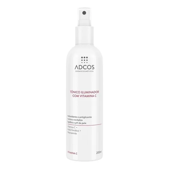 Tônico Iluminador Com Vitamina C 240g - Adcos Momento de aplicação Dia/Noite Tipo de pele Todo tipo de pele