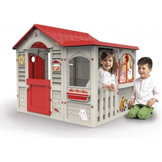 Casita Infantil De Fácil Armado En Donde Caben + De 2 Niños Color Beige Grand Cottage