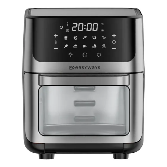 Freidora De Aire Air Fryer Plus Lite 12 L Ventana de Vidrio Easyways Gris