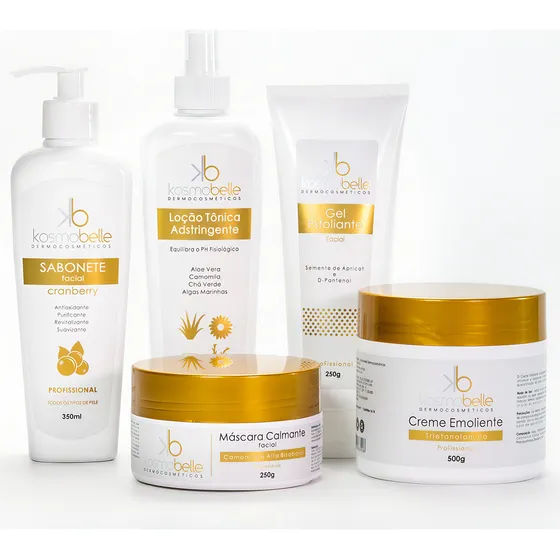 Kit Limpeza De Pele Profissional Kosmobelle 5 Passos