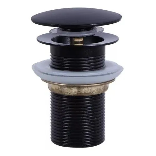 Valvula Ralo Lavatorio Click Metal Luxo Preta Padrão Deca