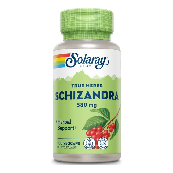 Suplemento Solaray Schizandra Berries 580 Mg, 100 Unidades