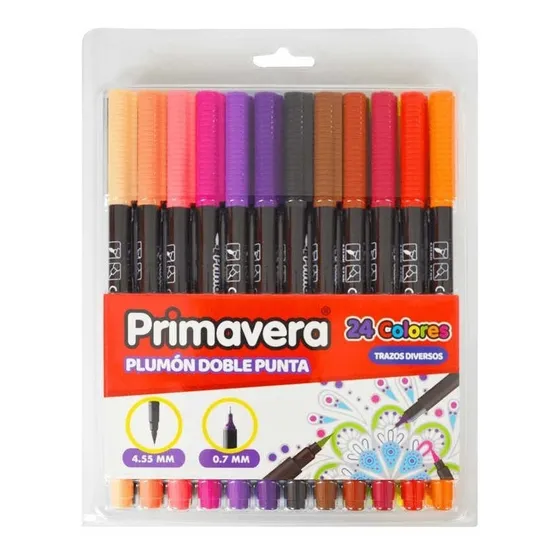 24 Colores Plumones Punta De Pincel, Rotuladores De Dibujo