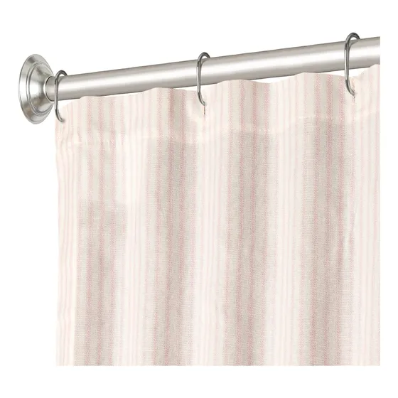 Cortina Ducha Extra Larga Tela Rosa 84  Unica Fresca Baño 72
