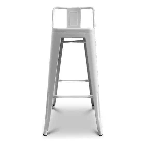 Taburete Tolix Con Respaldo Blanco