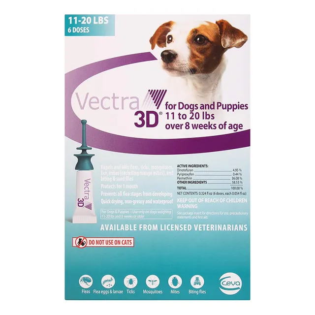 Vectra 3d Perro Pequeo 11-20lbs, 6 Dosis