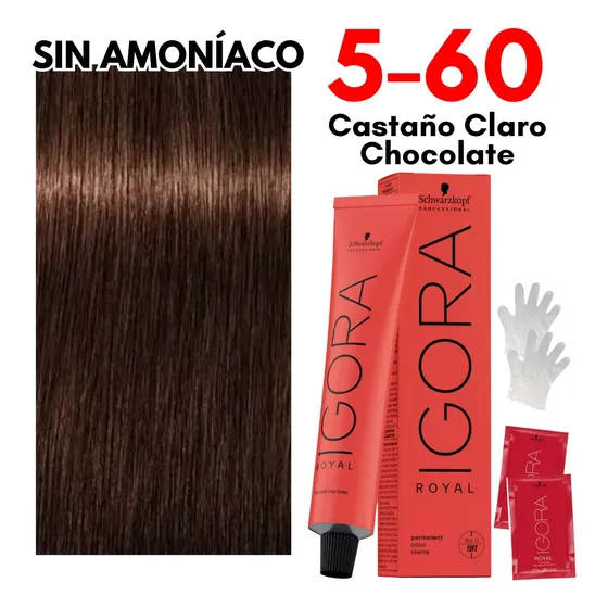Tinte Igora Royal 5-60 Castaño Claro Chocolate Nat Cajamarro