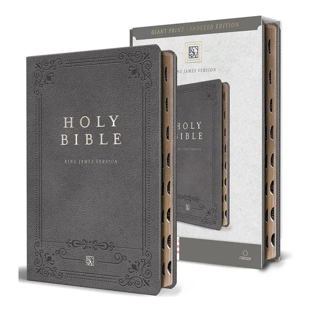 Biblia Ingles Kjv Gris Indice Letra Gigante