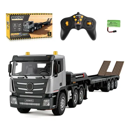 Escavadeira De Controle Remoto Veículos De Construção Rc Cinza 84cm Caminhão Semi Reboque Controle Remoto