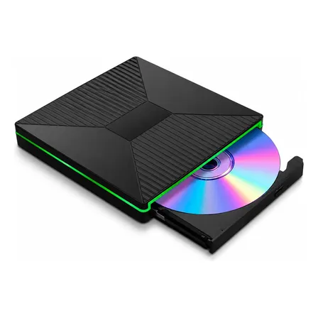 Lectora Grabadora Externa Cd Dvd Usb 3.0 C Rgb Negro