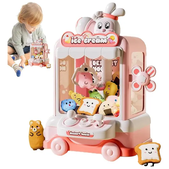 Mini Máquina Expendedora De Juguetes Agarra Peluche Wym Rosa Claro