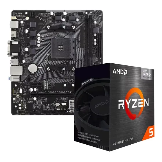 Combo Actualizacion Ddr4 Ryzen 5 5600g + A520m Am4 Color Negro