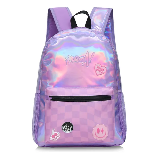 Mochila Porta Notebook Muaa Metalizada Urbana Porta Botella