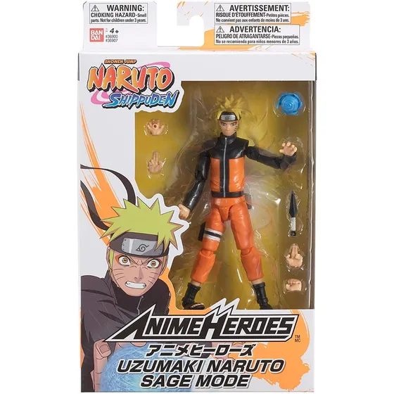 Figura De Acción Bandai Anime Heroes Uzumaki Naruto +3
