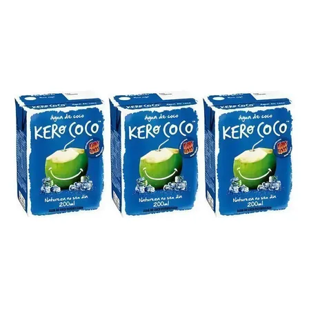 Água De Coco Kero Coco 200ml - Kit Com 27 Unidades