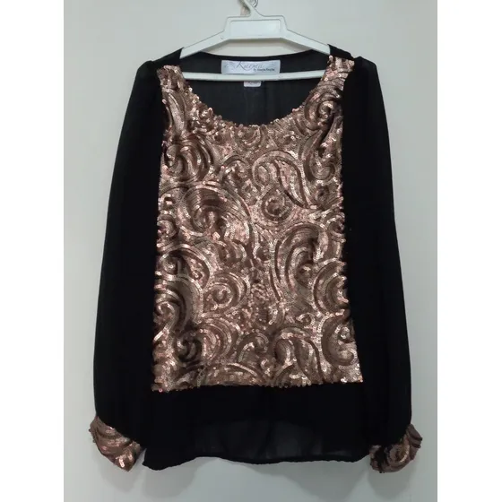 Blusa Lentejuelas Vestir Fiesta Diseñadora Marcia Arocha S