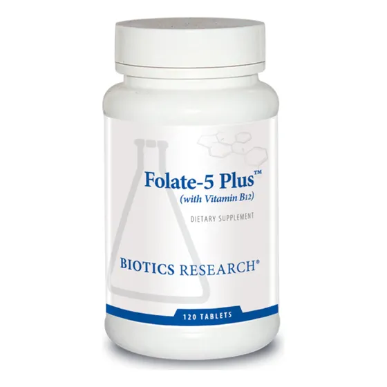 Biotics Research Folate-5 Plus Con B12 8500mcg 120 Tabletas