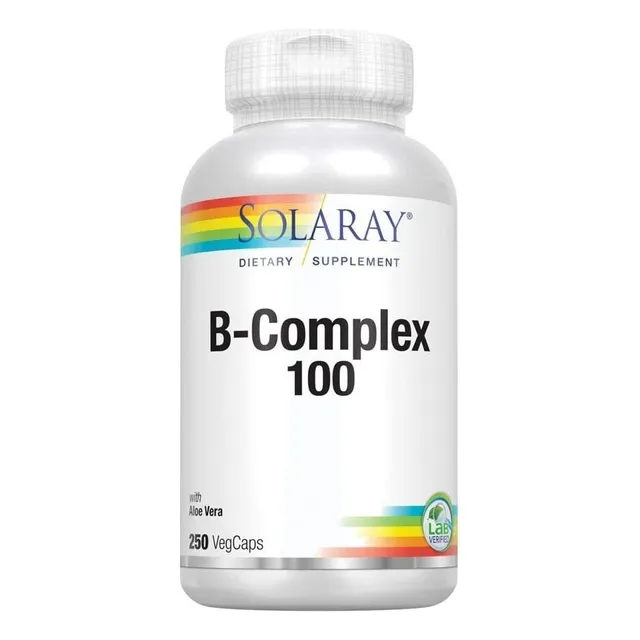 Vitamina B Complex 100 Solaray 250 Capsulas Blandas Sabor Neutro