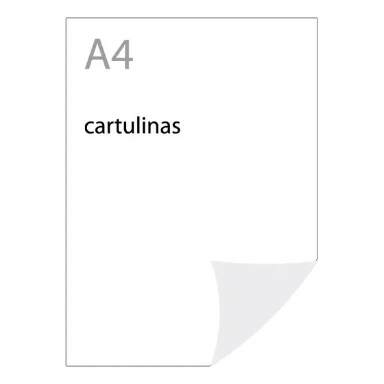 Cartulina Blanca Marfil Lisa Formato/tamaño A4 Pack * 25