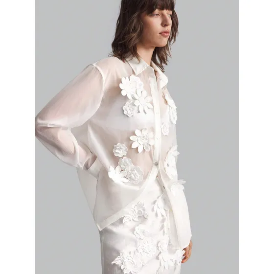 Conjunto De Blusa Manga Larga Y Falda Floral