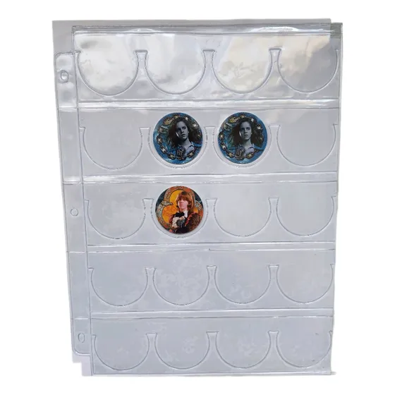 Micas Para Tazos Circular 10 Hojas De 20 Espacios