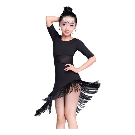H Vestido De Baile Latino Para Niña, Falda De Salsa Y Tango