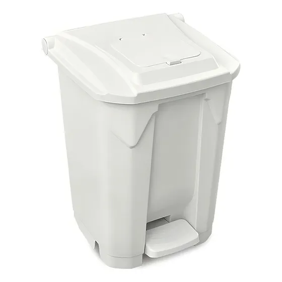 Lixeira Organizadora Multiuso 60 Litros Com Roda Pedal E Tampa Click Branca 25754pm Arqplast