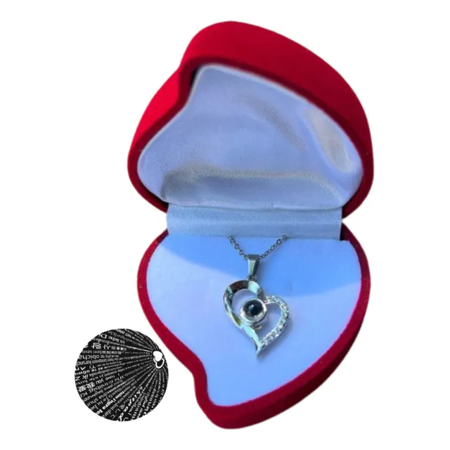 Collar Amor Eterno 100 Idiomas Corazon Te Amo Pareja Joyeria