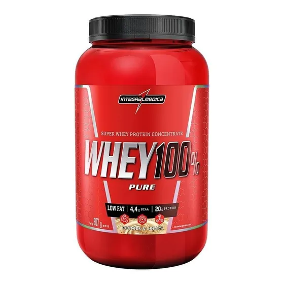 Whey 100% Pure Pote 900g Cookies Integralmédica