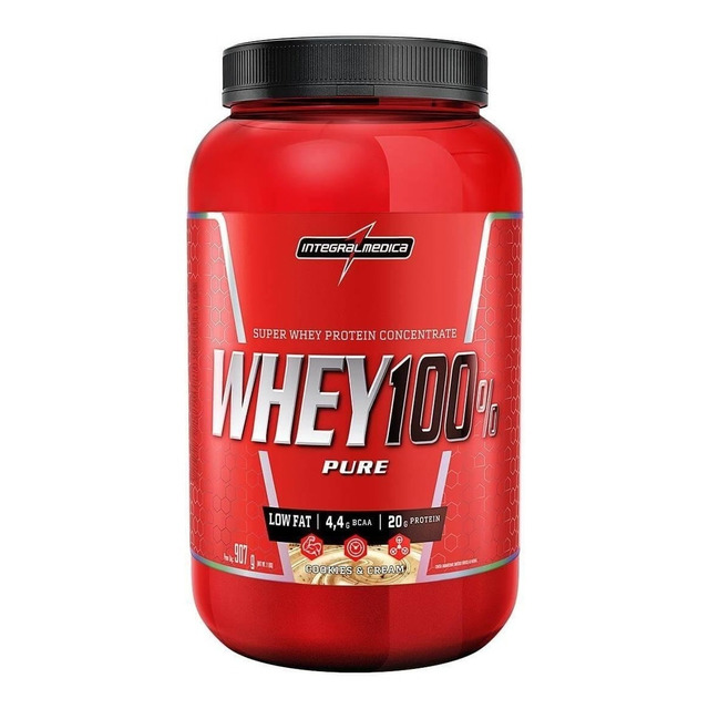 Whey 100% Pure Pote 900g Cookies Integralmédica Whey 100% Pure Pote 900g Cookies Integralmédica