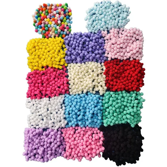 Pompom Diversas Cores 1cm - 200 Unidades