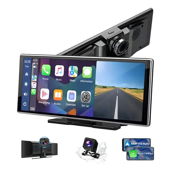 Estéreo inalámbrico portátil Algoneto para automóvil carplay con cámara de tablero | Cuotas sin interés