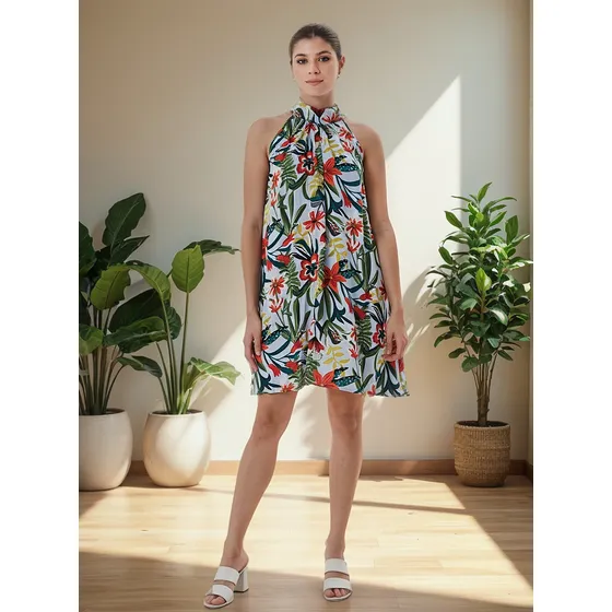 Vestido Halter Estampado Verano Mochi
