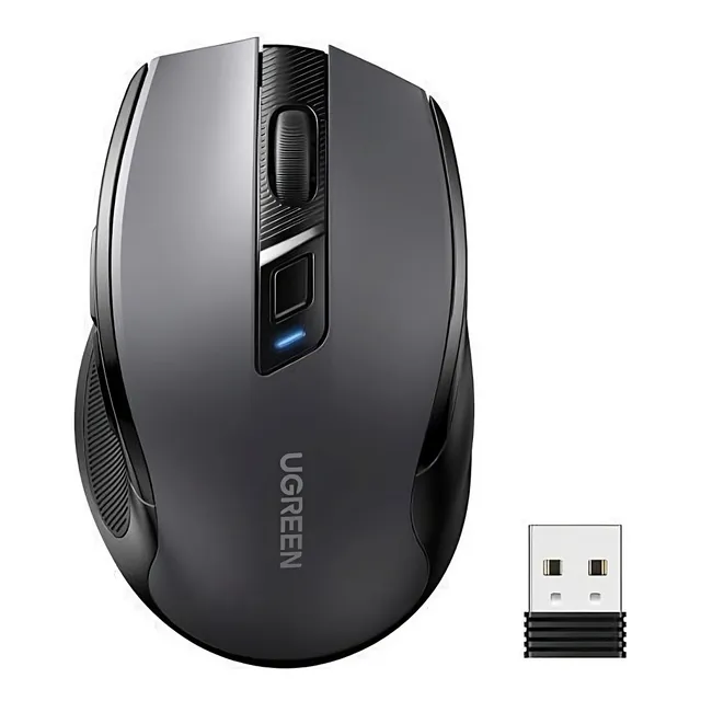 Mouse Inalámbrico Bluetooth 2.4g Ergonómico Gris Ugreen
