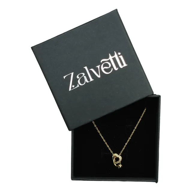 Collar Dorado Corazón Y Anillo  Amor Y Compromiso Zalvetti