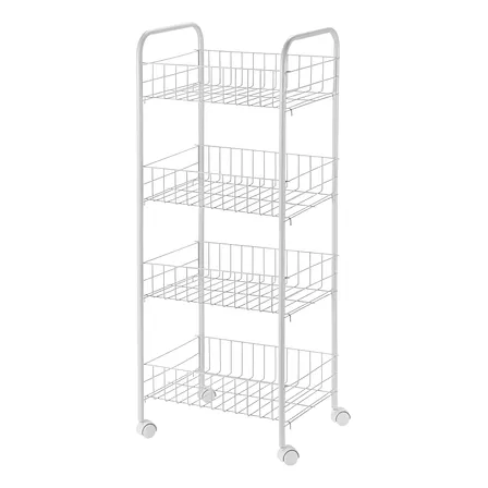 Estante Mueble Organizador Baño Cocina Con Ruedas 4 Niveles