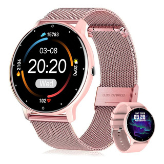 Anfei Smartwatch Reloj Inteligente Para Mujer Con Llamada Bluetooth, Notificación De Mensajes, Asistente De Voz, Pantalla Circular Hd De 1.28 Pulgadas, Incluye Dos Correas, Compatible Con Ios/android Anfei Smartwatch Reloj Inteligente Para Mujer Con Llamada Bluetooth, Notificación De Mensajes, Asistente De Voz, Pantalla Circular Hd De 1.28 Pulgadas, Incluye Dos Correas, Compatible Con Ios/android
