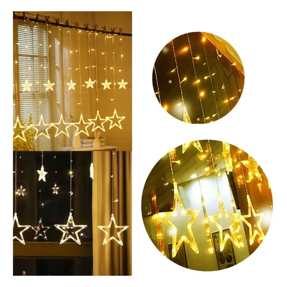 Luz Cascada De Navidad Led Punta Estrella 101 Led 3 Metros F