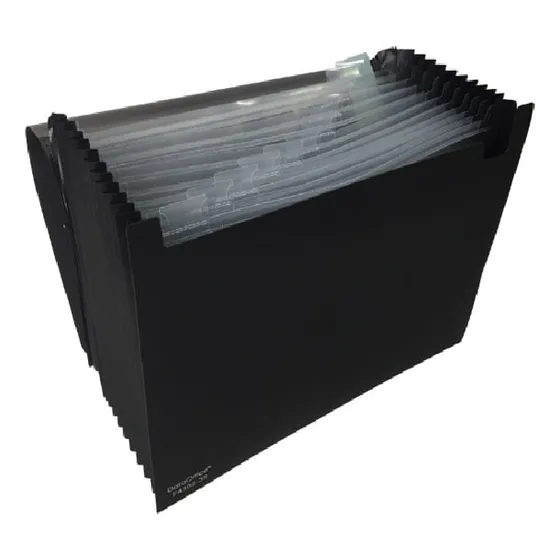 Archivador Acordeón 12 Div A4 Negro Mate Con Elástico 59246