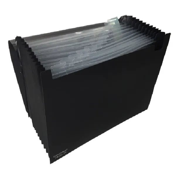 Archivador Acordeón 12 Div A4 Negro Mate Con Elástico 59246