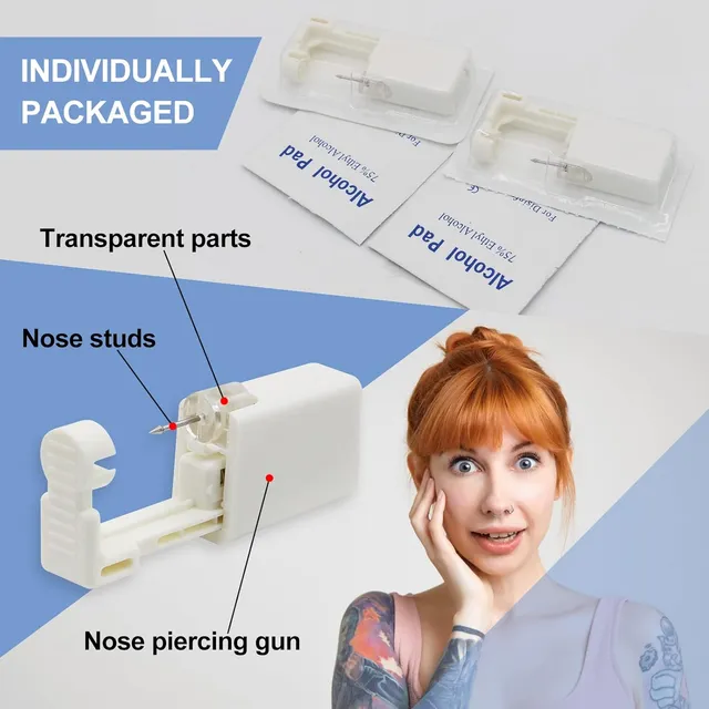 Kit Piercing Perforacion Nariz Desechable Antiarlergico