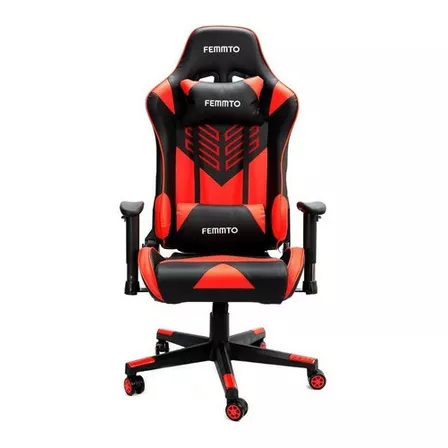 Silla Gamer Escritorio Ergonomica Giratoria Ajustable 180° Pc Gaming Tapizado Cuero Femmto