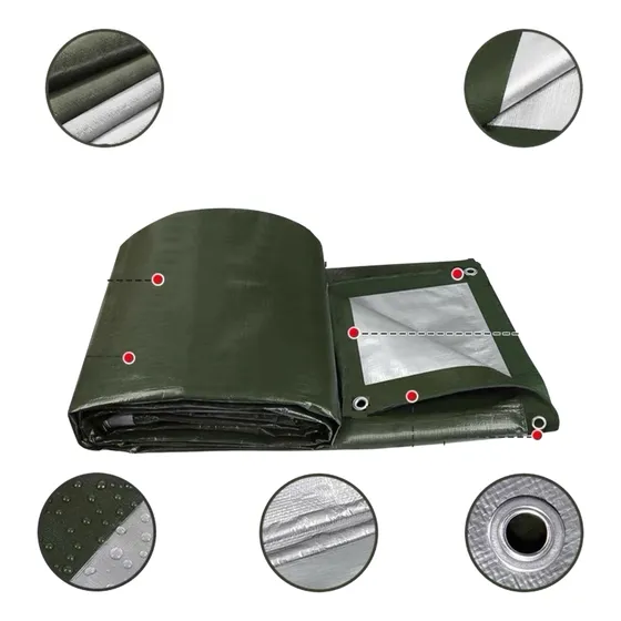 Lona Impermeable 4x4 M Reforzada Con 4 Tensores Verde