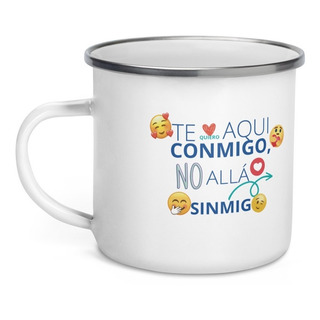 Taza Pocillo Peltre Te Quiero Conmigo Amor Café Regalo Taza Pocillo Peltre Te Quiero Conmigo Amor Café Regalo