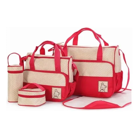 Combo Bolso Maternal 5 Piezas + Pañal Ecologico + Inserto