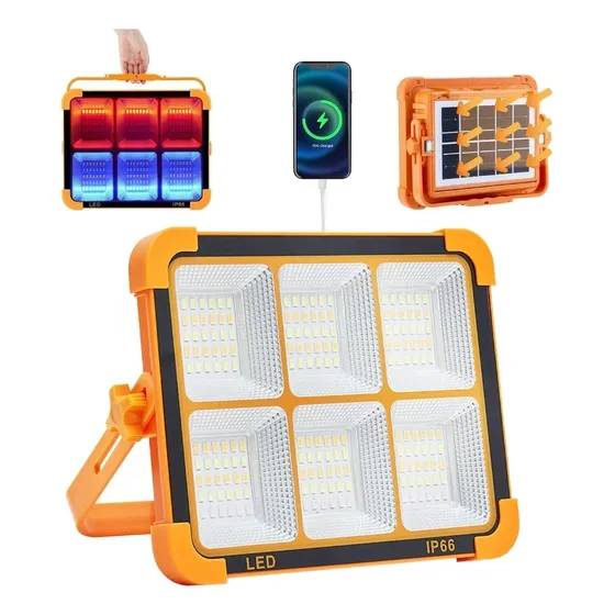 Lámpara Led Solar Recargable Emergencia Portátil 3000w
